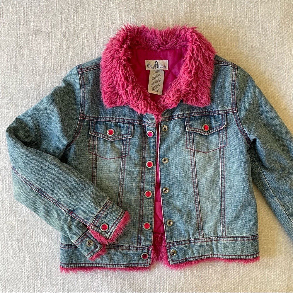 Y2k pink furry jacket